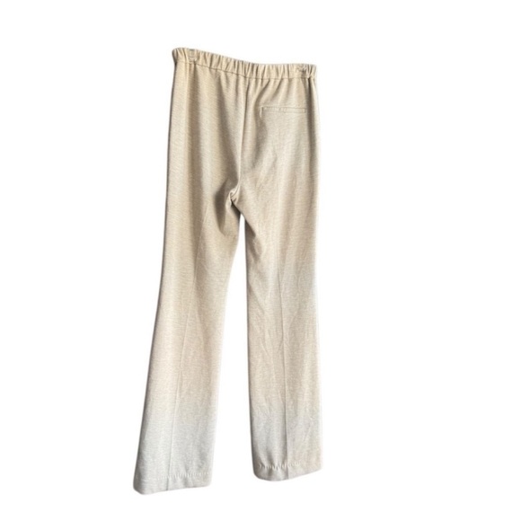 THEORY Slit Flared Demitria Pant in Double-Knit Jersey Oatmeal Size 6 - Picture 8 of 10